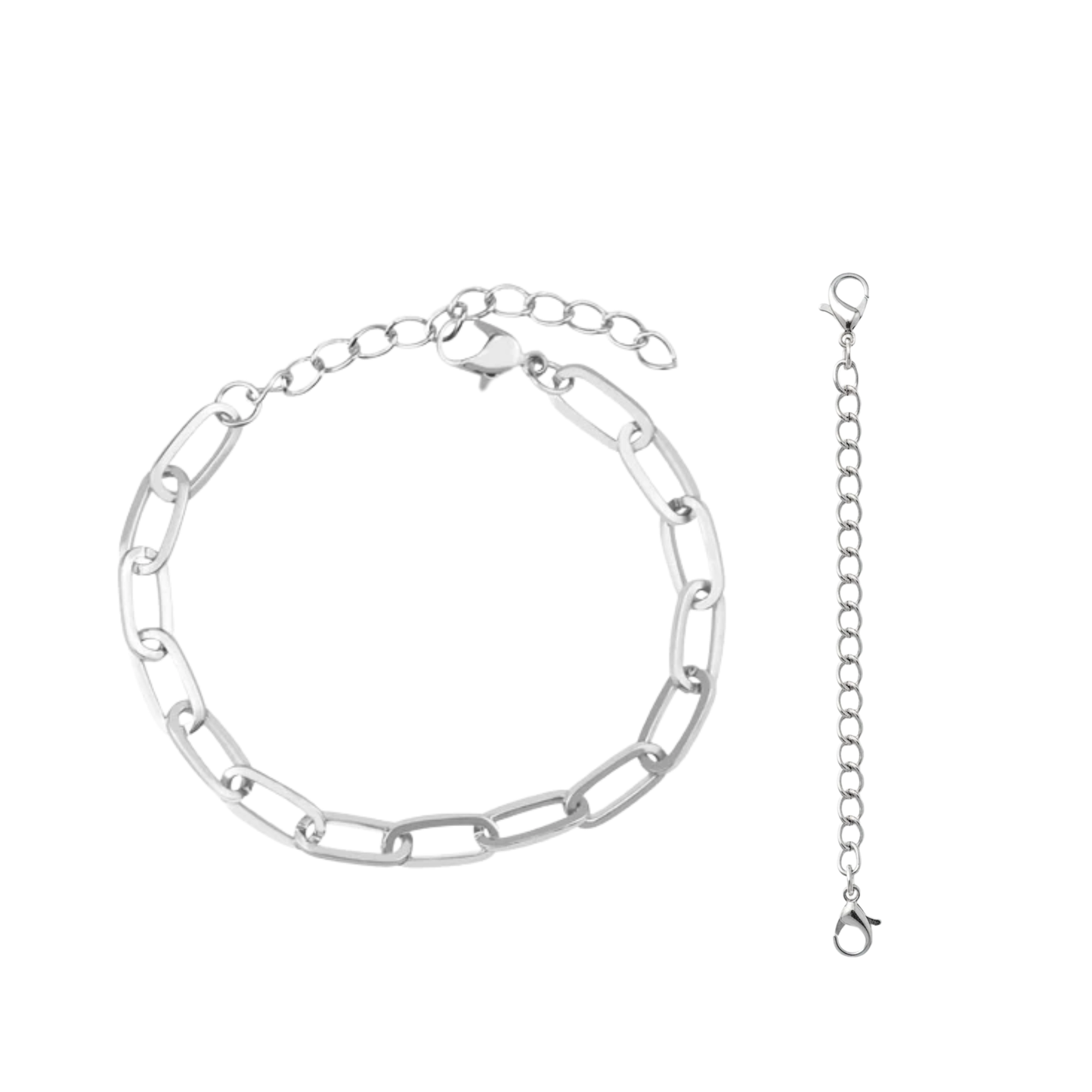 Silver Chain Bracelets Alloy Link w/ Anklet Extension