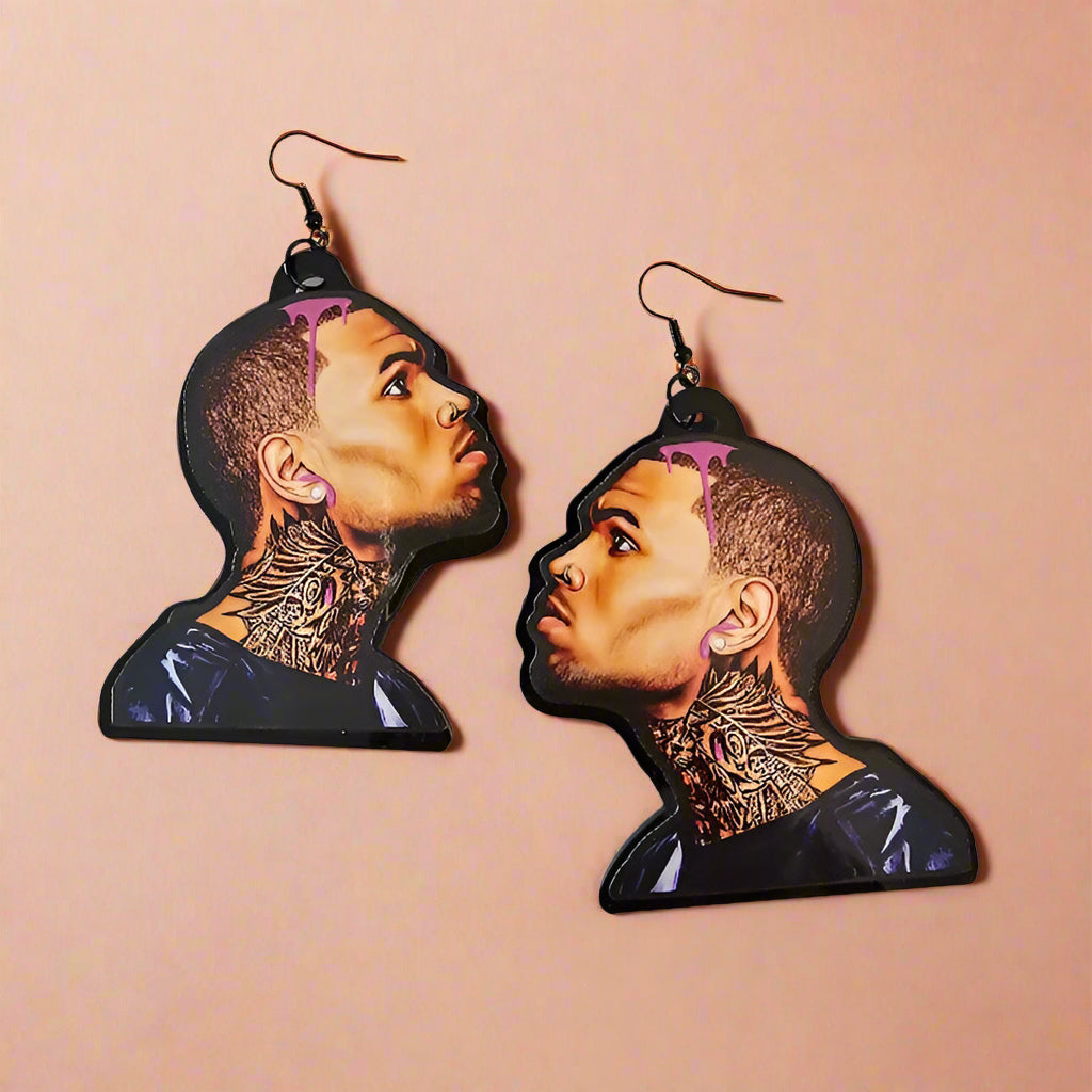Chris Brown Breezy Earrings Designer Signature Statement Jewelry Collection
