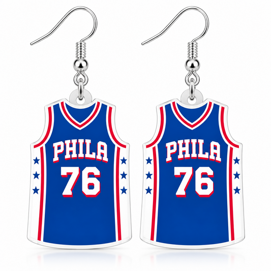76ers Jersey Earrings