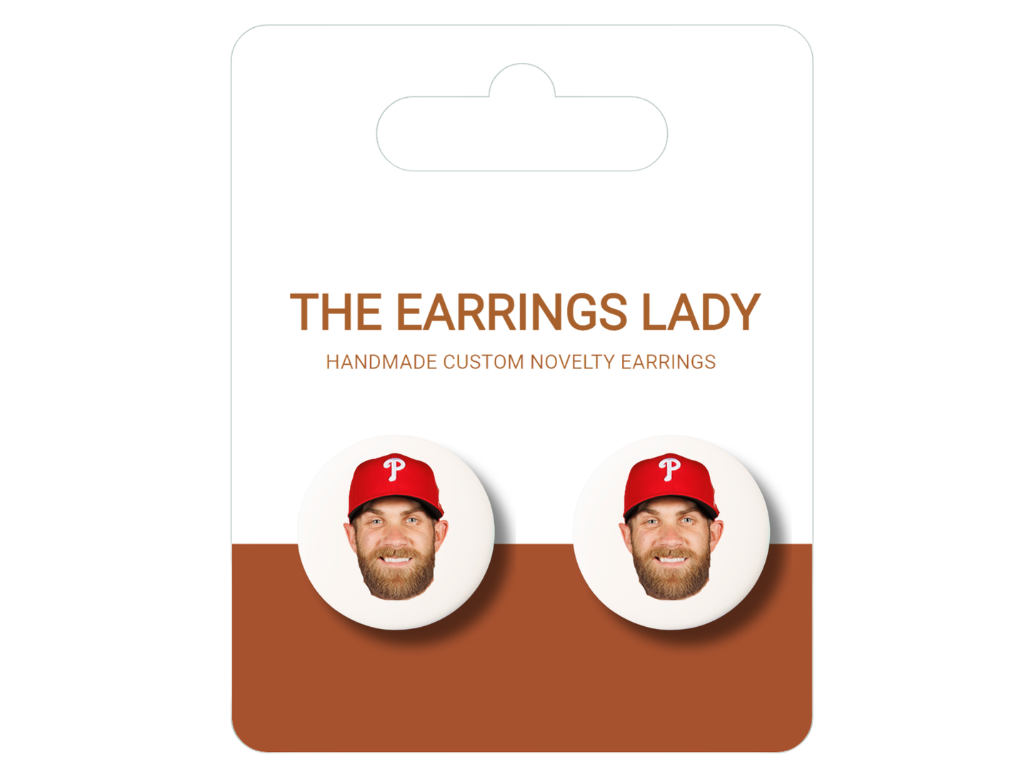 Bryce Harper Button Stud Earrings