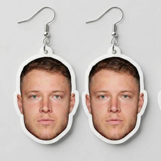 Christian McCaffrey Face Earrings