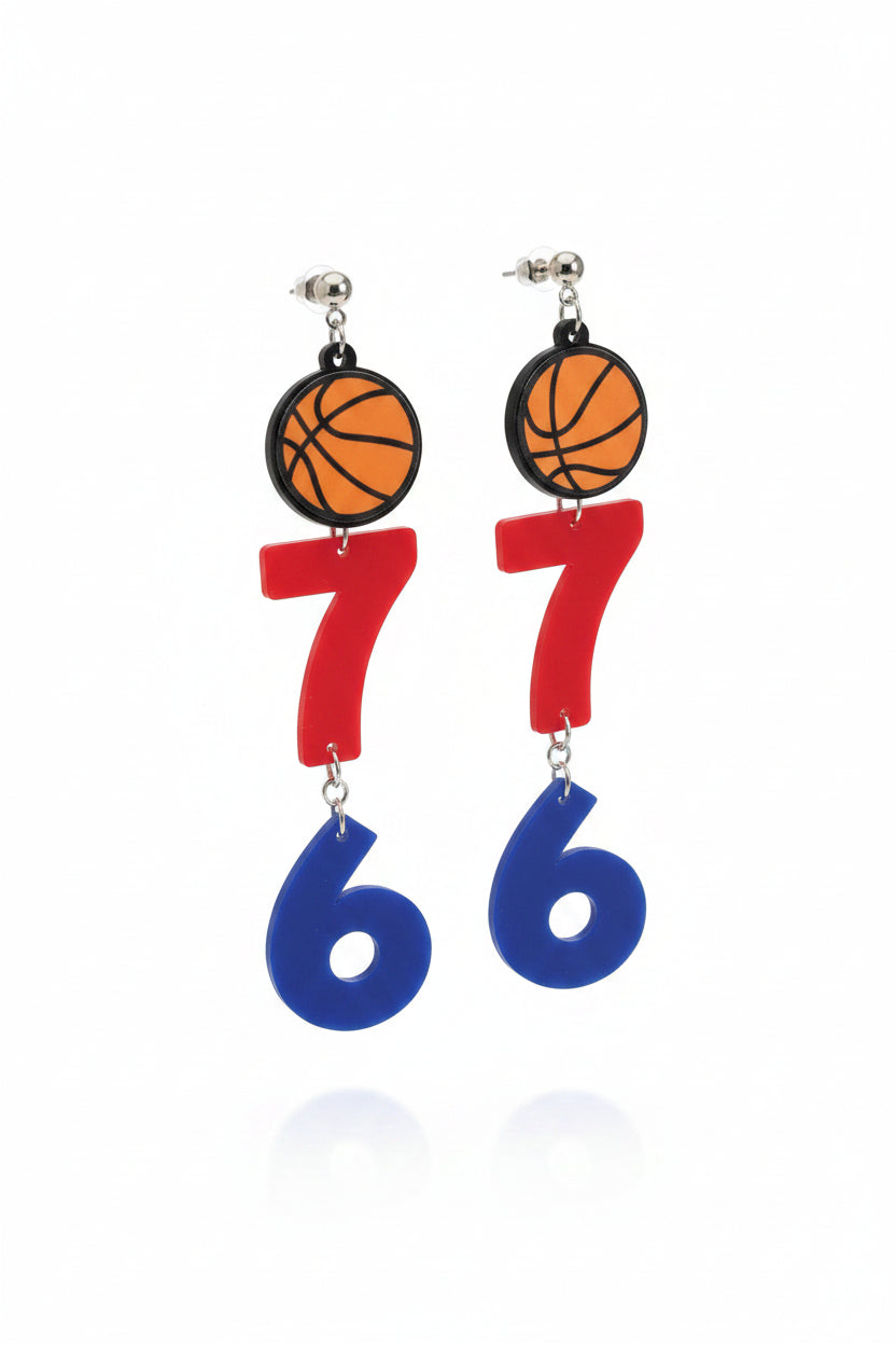 Philadelphia 76ers Dangle Stack Earrings