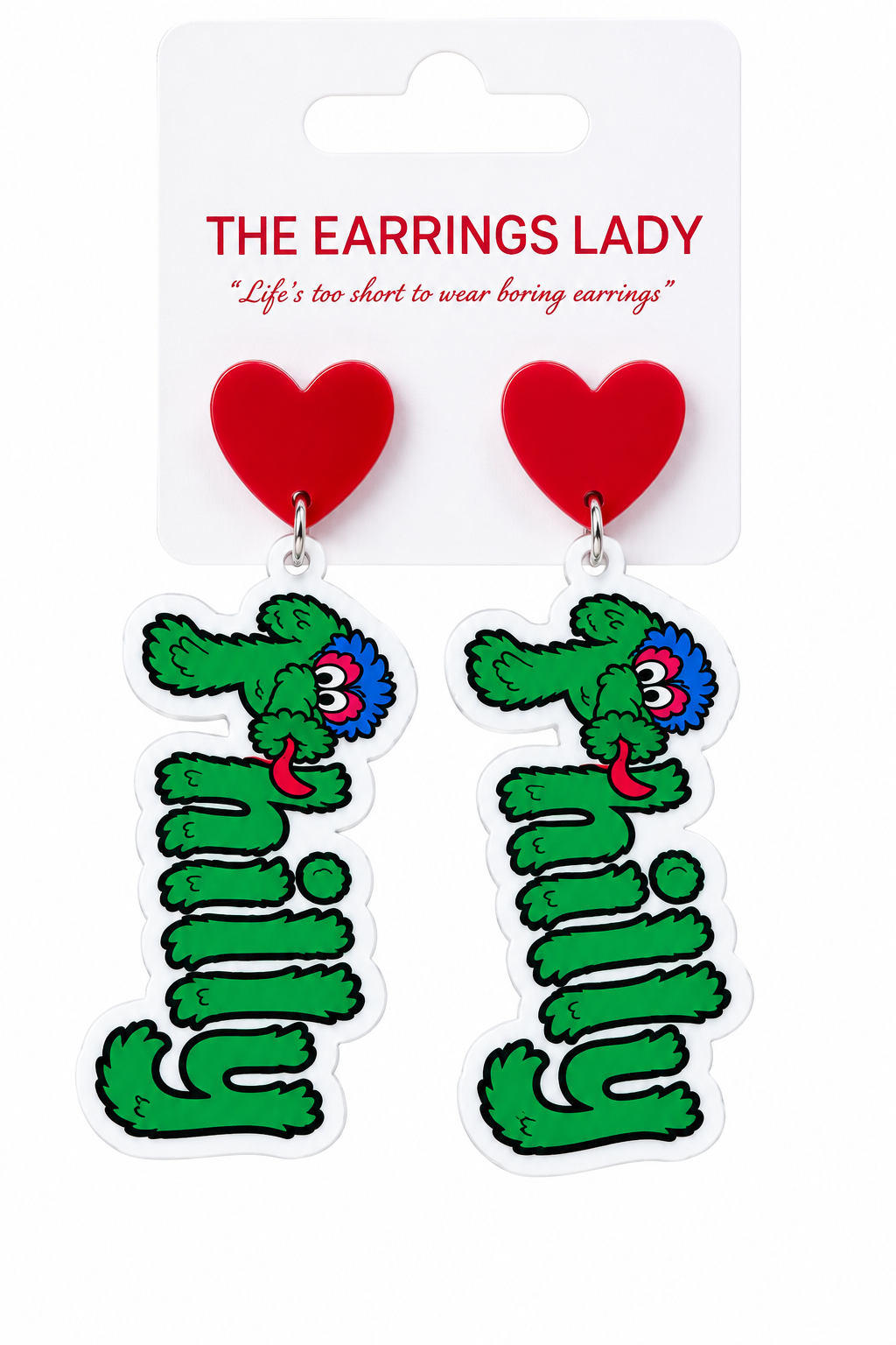 Phillies Phanatic Font Phillies Script Earrings