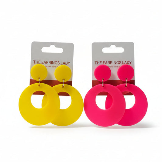 Spring Summer Hoop Earrings clip on