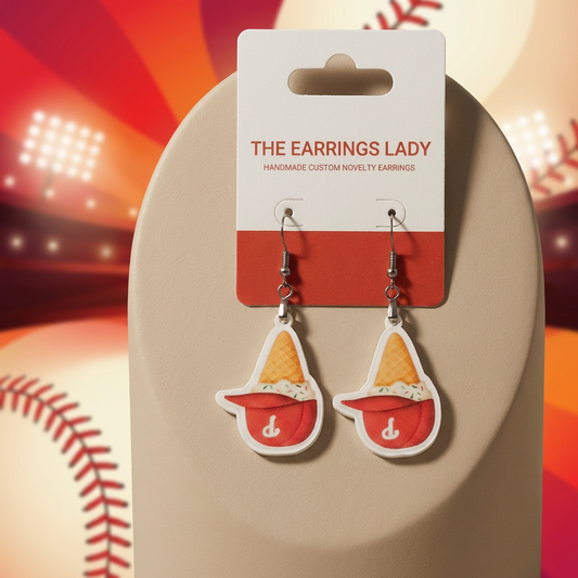 Philadelphia Phillies Ice Cream Hat Earrings | Mini Helmet Sundae