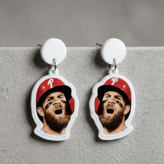 Bryce Harper Face Earrings