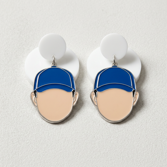 Custom Baseball Player Face Earrings | Choose Your Player & Team