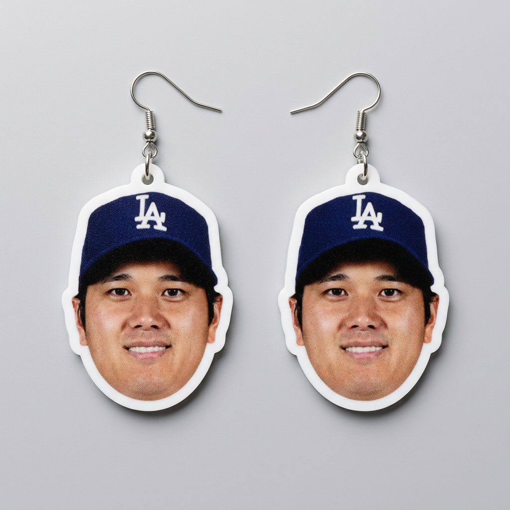 Shohei Ohtani Face Earrings