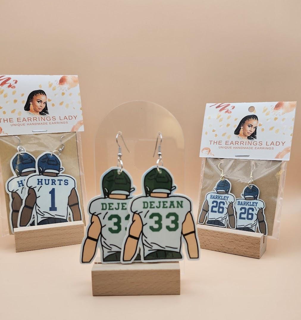 Philadelphia Eagles-Inspired Player Earrings
