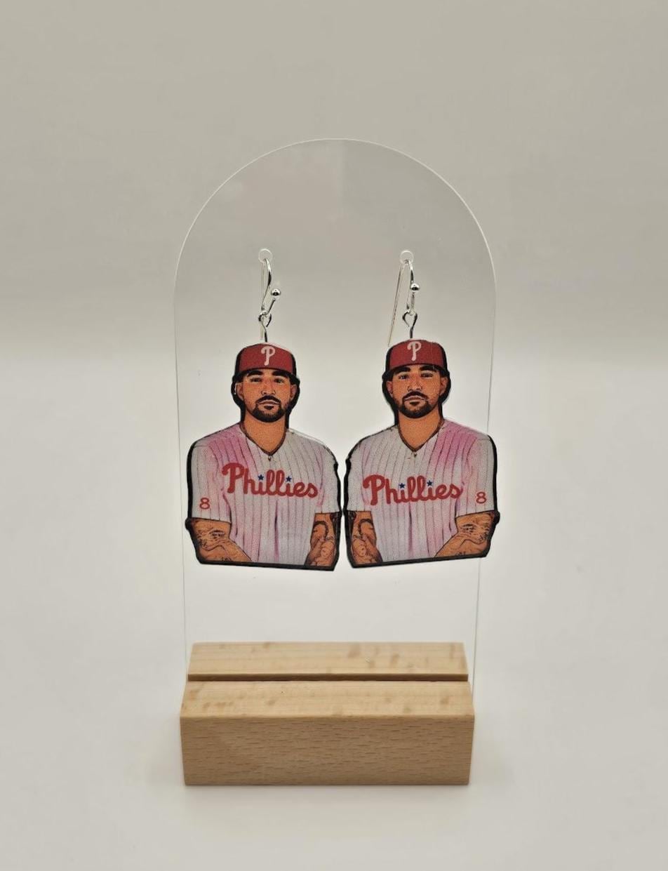 Philadelphia Phillies Baseball Player Earrings