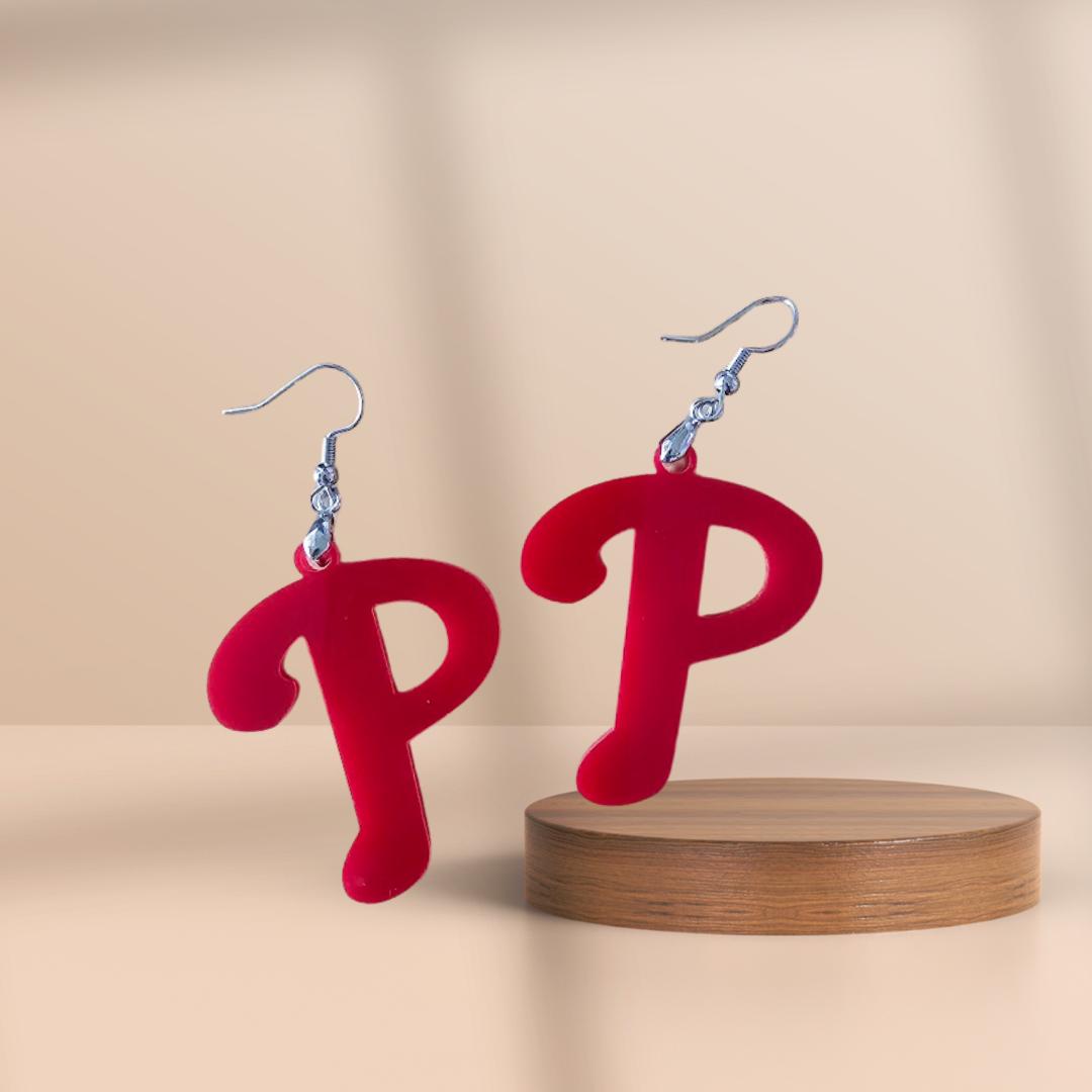 Philadelphia Phillies red "P" Acrylic Earrings