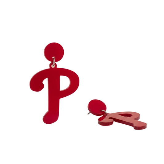 Phillies Red "P" Earrings