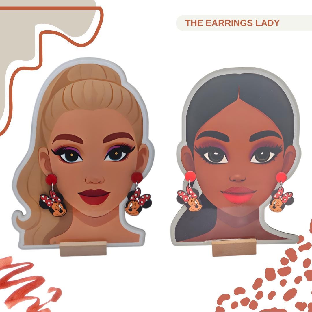 Minnie Red and White Polka Dot Bow Post Dangle Earrings