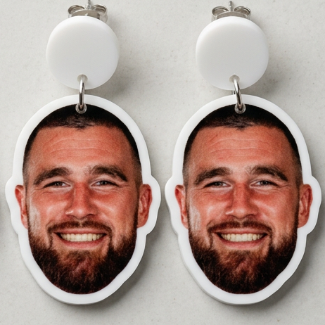 Travis Kelce Face Earrings