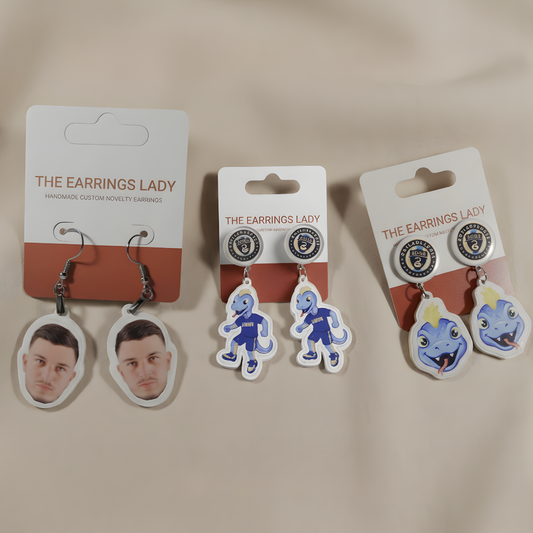 Philadelphia Union Soccer Earrings | Lightweight Laser Cut Acrylic | Game Day Jewelry