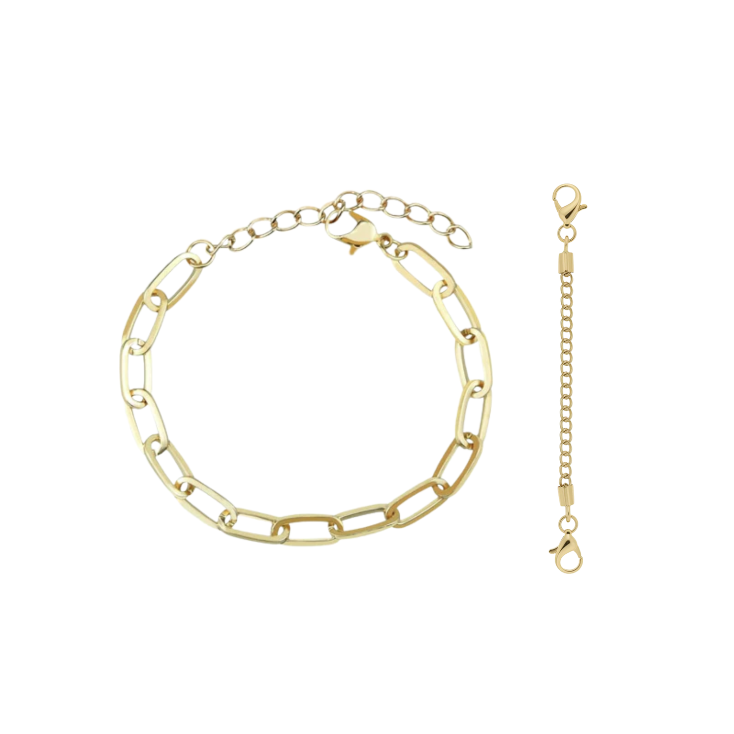 Gold Chain Bracelets Alloy Link w/ Anklet Extension