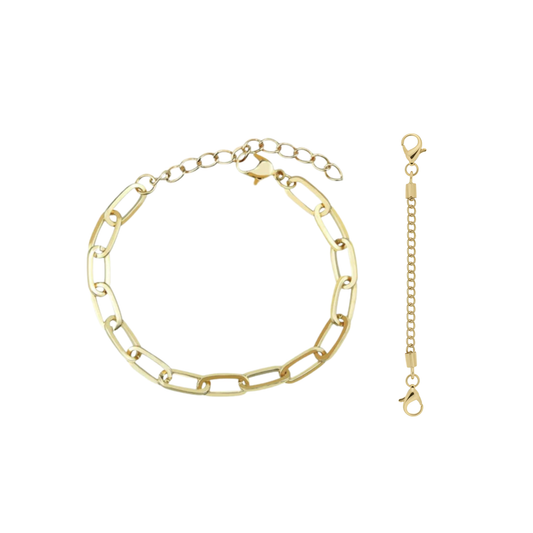 Gold Chain Bracelets Alloy Link w/ Anklet Extension