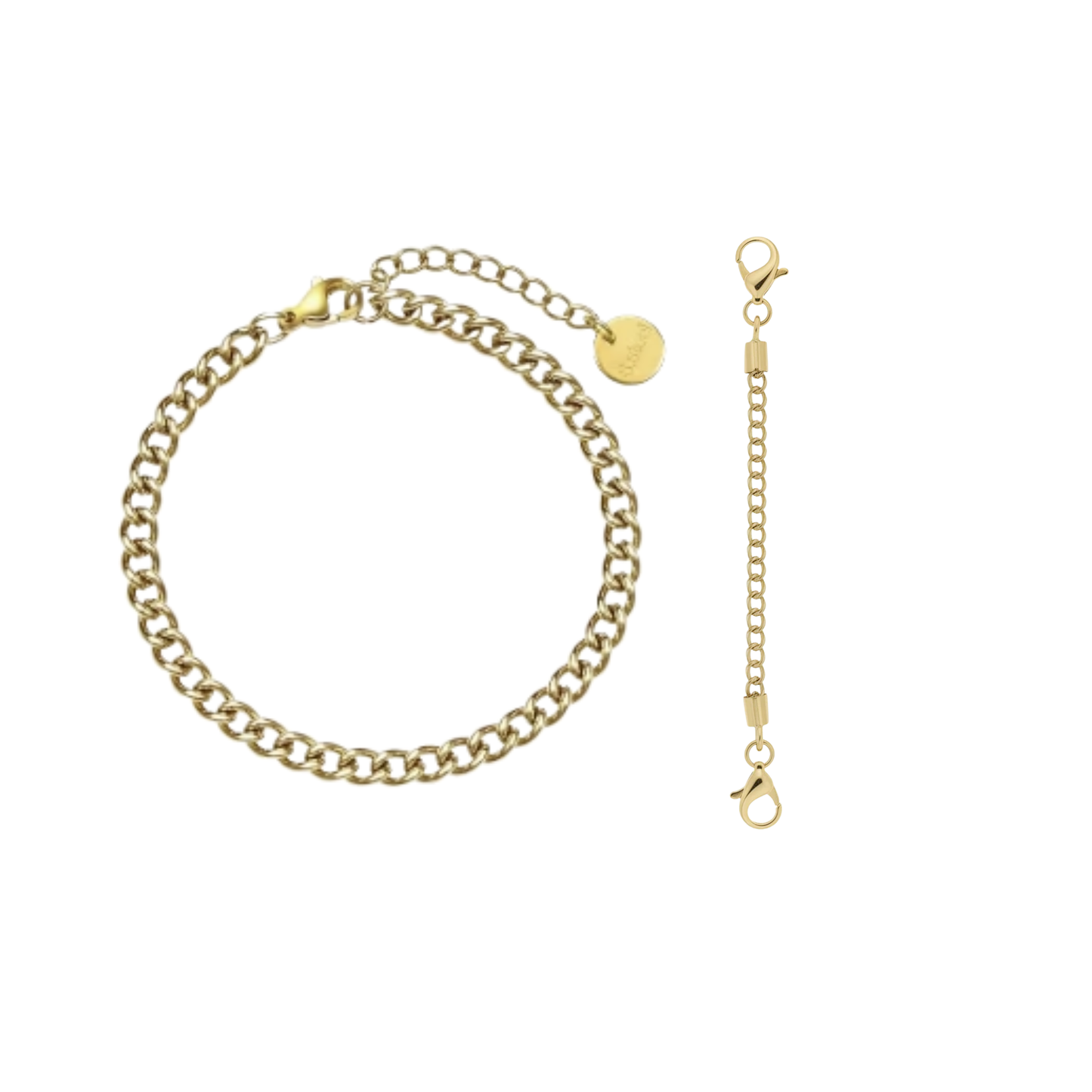 Gold Curb Chain w/ Anklet Extension