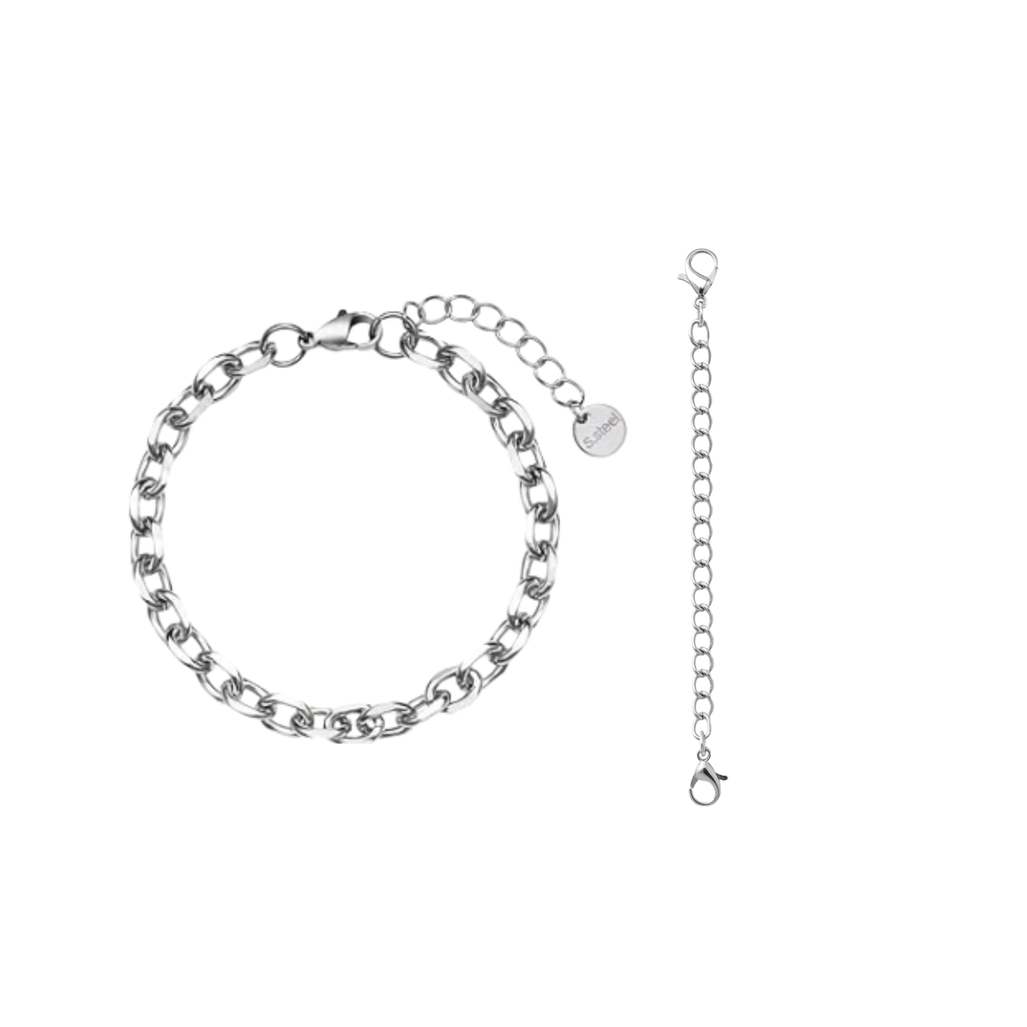 Silver Curb Chain w/ Anklet Extension