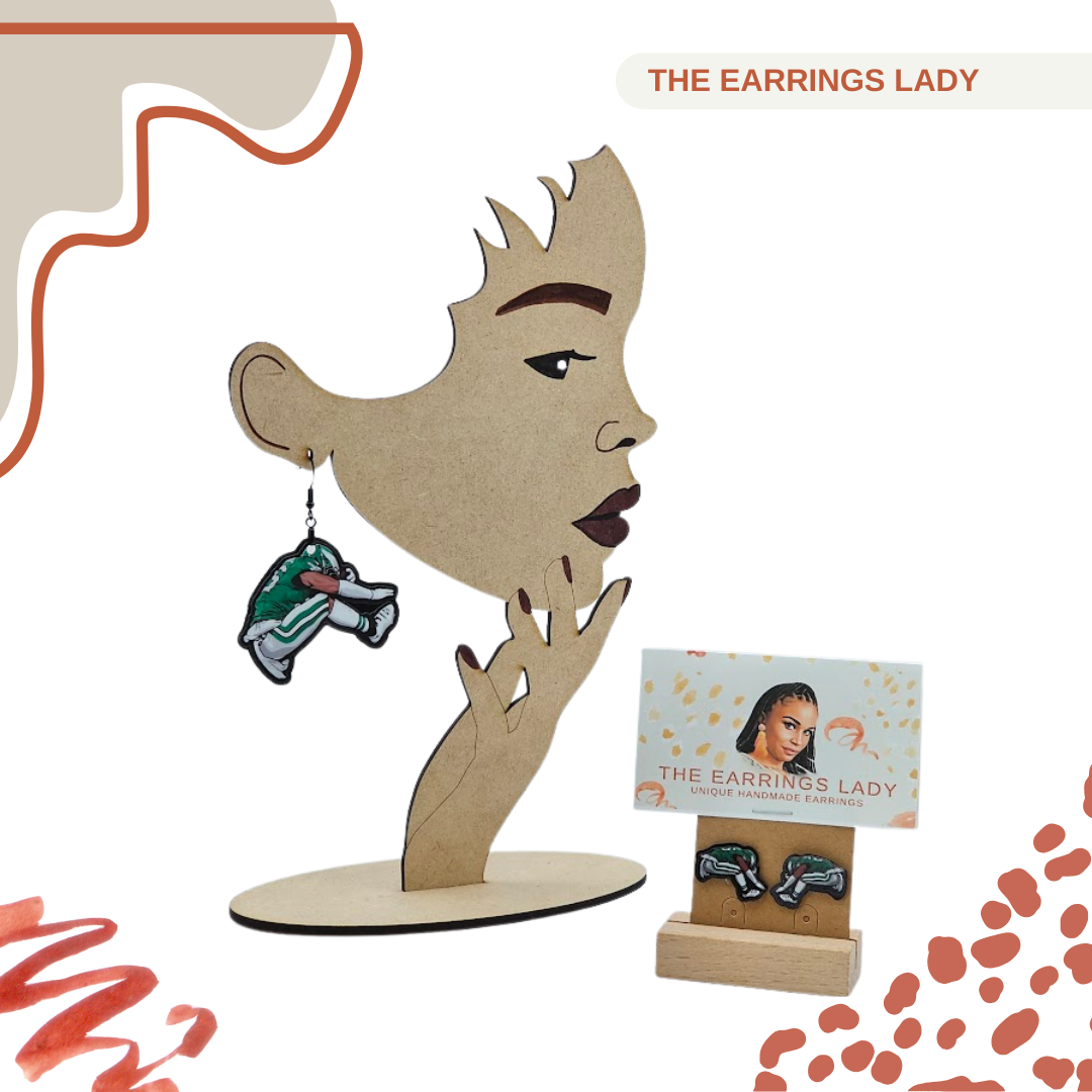 Philadelphia Eagles Earrings – Saquon Barkley Hurdle Earings Gift for Football Fans