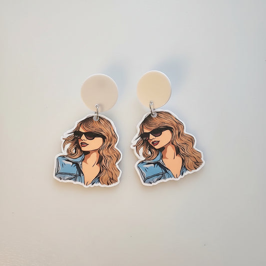 Taylor Swift Inspired Pop Star Portrait Earrings | Swiftie Fan Gift