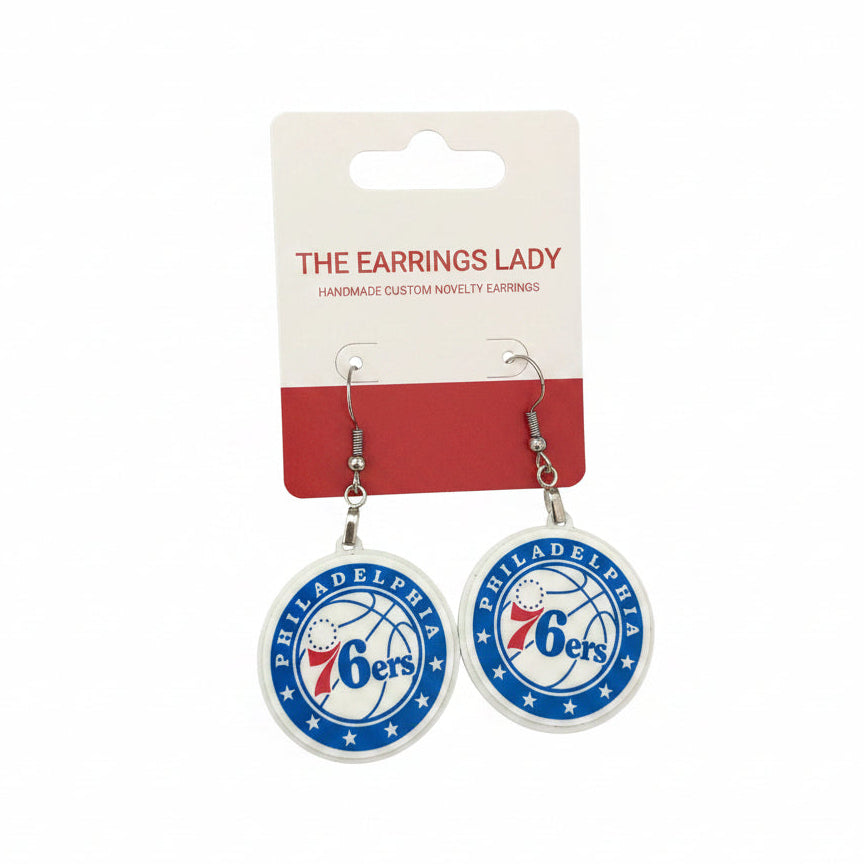 Philadelphia 76ers circular dangle earrings 