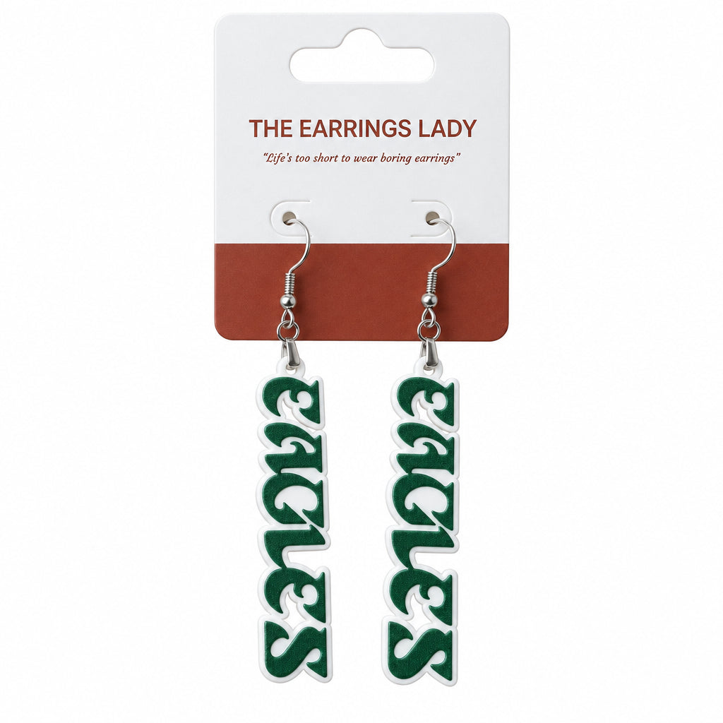 Philadelphia Eagles Retro Script Dangle Earrings