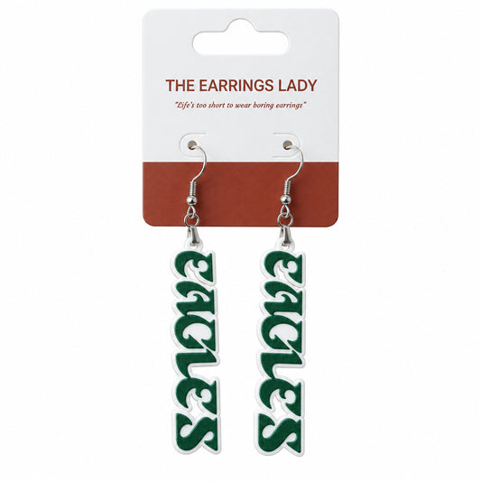 Philadelphia Eagles Retro Script Dangle Earrings