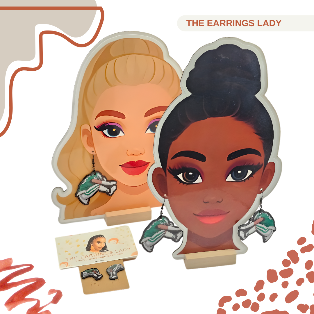 Philadelphia Eagles Earrings – Saquon Barkley Hurdle Earings Gift for Football Fans