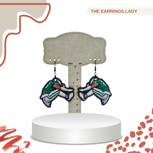 Philadelphia Eagles Earrings – Saquon Barkley Hurdle Earings Gift for Football Fans