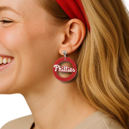 Philadelphia Phillies Inspired Hoop Earrings