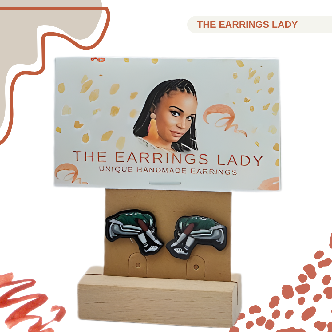Philadelphia Eagles Earrings – Saquon Barkley Hurdle Earings Gift for Football Fans