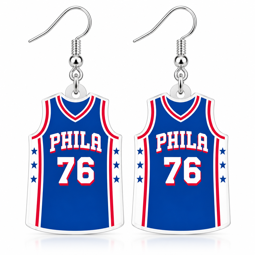 76ers Jersey Earrings