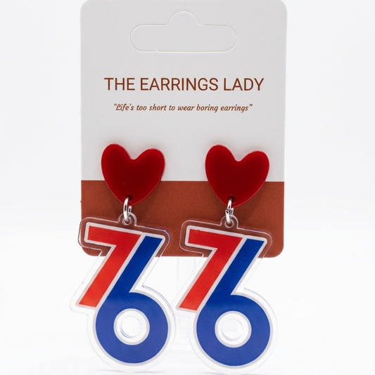76ers earrings with heart post
