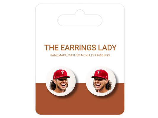 Alec Bohm Button Stud Earrings