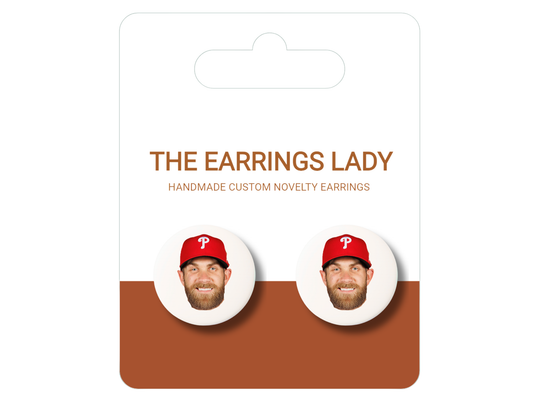 Bryce Harper Button Stud Earrings