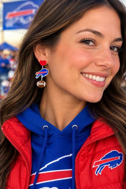 Buffalo Bills Football Charm Earrings