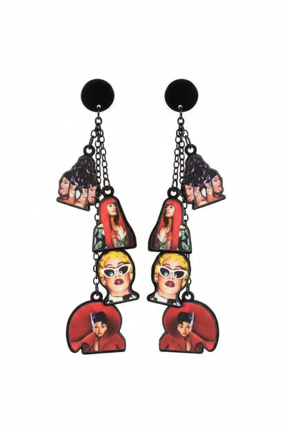 Cardi B Charm Stack Earrings