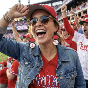Philadelphia Phillies Cap & Baseball Earrings
