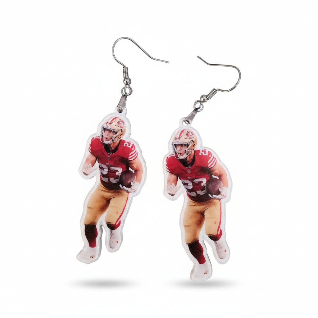 Christian McCaffrey 49ers Earrings