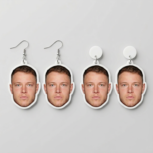 Christian McCaffrey Face Earrings 
