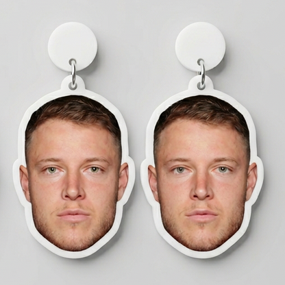 Christian McCaffrey Face Earrings
