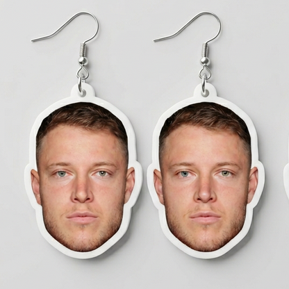 Christian McCaffrey Face Earrings
