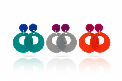 Color Block clip on earrings