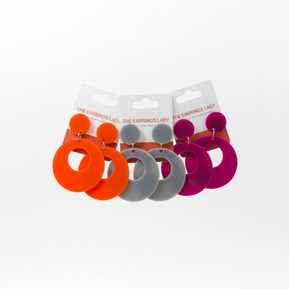 Clip-on Acrylic hoop Earrings