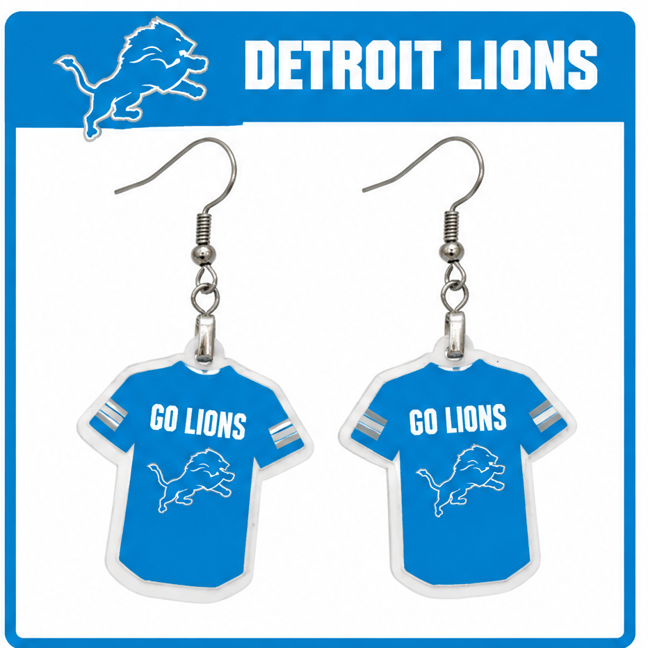 Detroit Lions Jersey Earrings