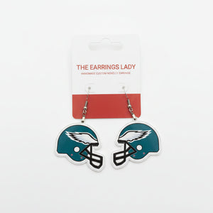 Eagles Midnight Green Helmet Earrings