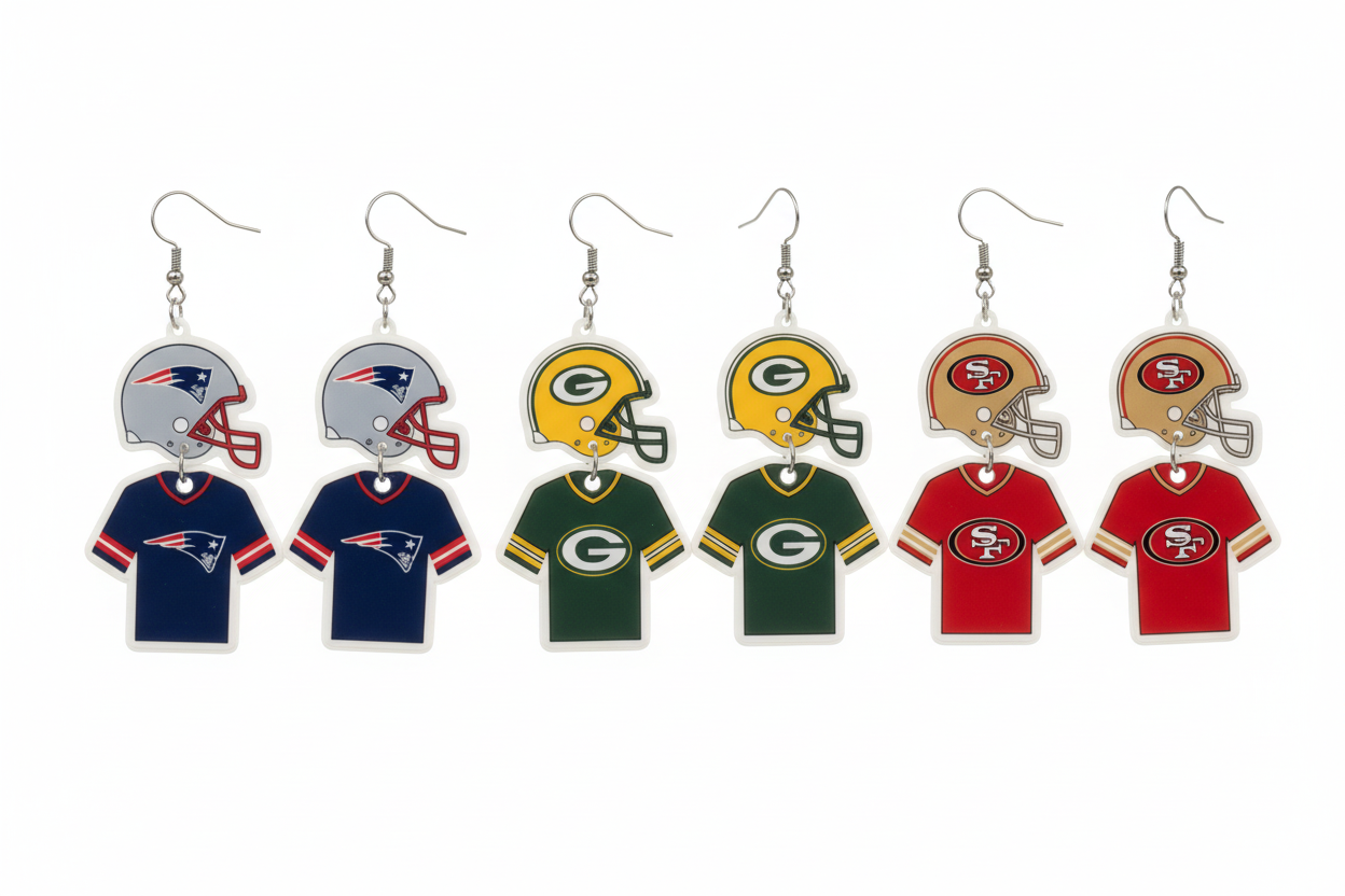 Football Helmet & Jersey Earrings