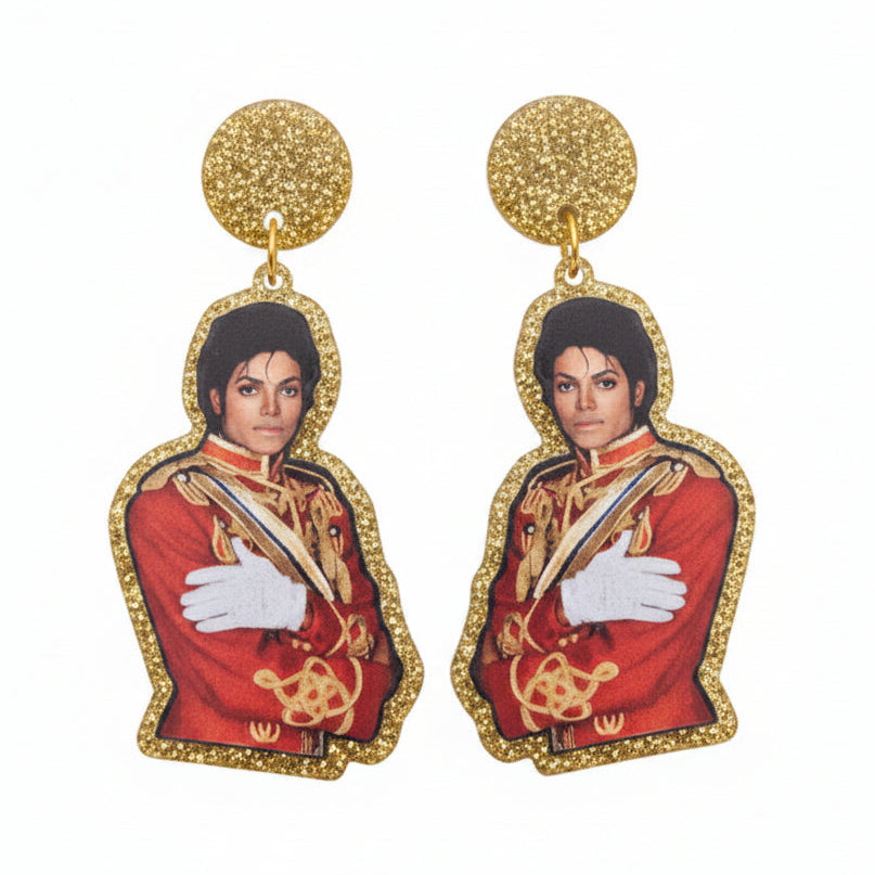 Gold Glitter Michael Jackson Earrings