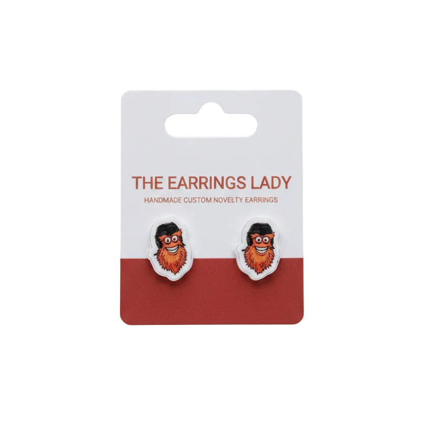 Philly Flyers Gritty Head Stud earrings